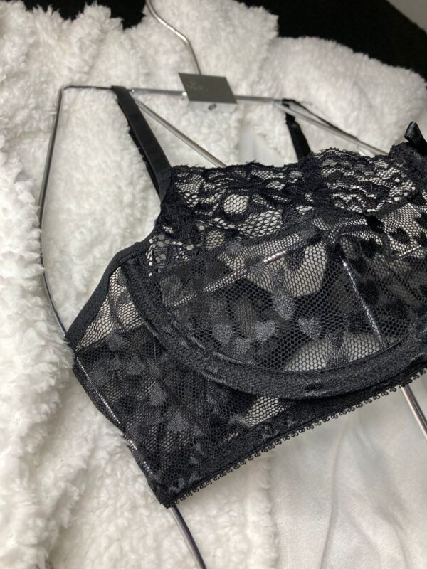Conjunto Sensual Preto em Tule – Sem Bojo - Imagem 3